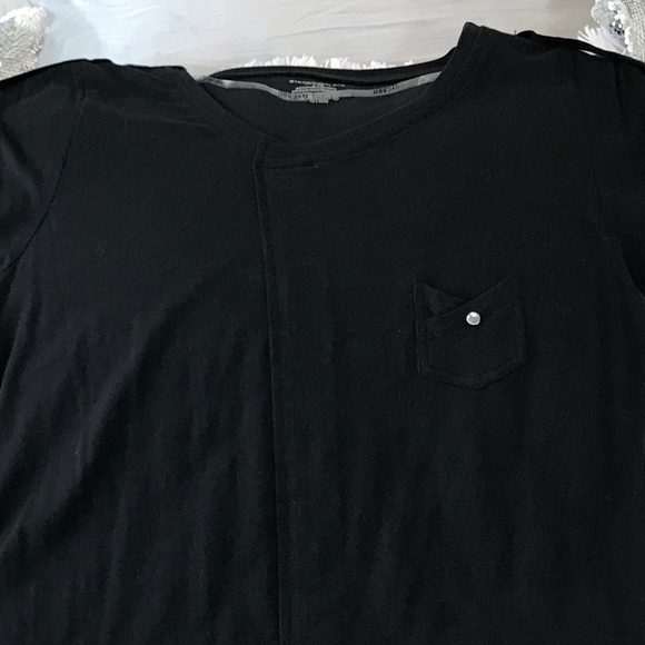 NWT Bianca Nygard Women’s Black Short Sleeve Asymmetrical Tunic T-Shirt - Picture 4 of 10